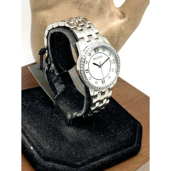 Bulova Women\'s Watch 96X155 Quartz Mother of Pearl Dial Silver Steel 27m…